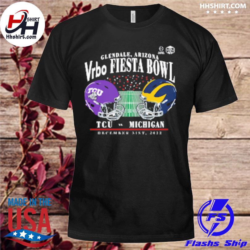 Michigan vs tcu matchup vrbo fiesta bowl college football playoff shirt