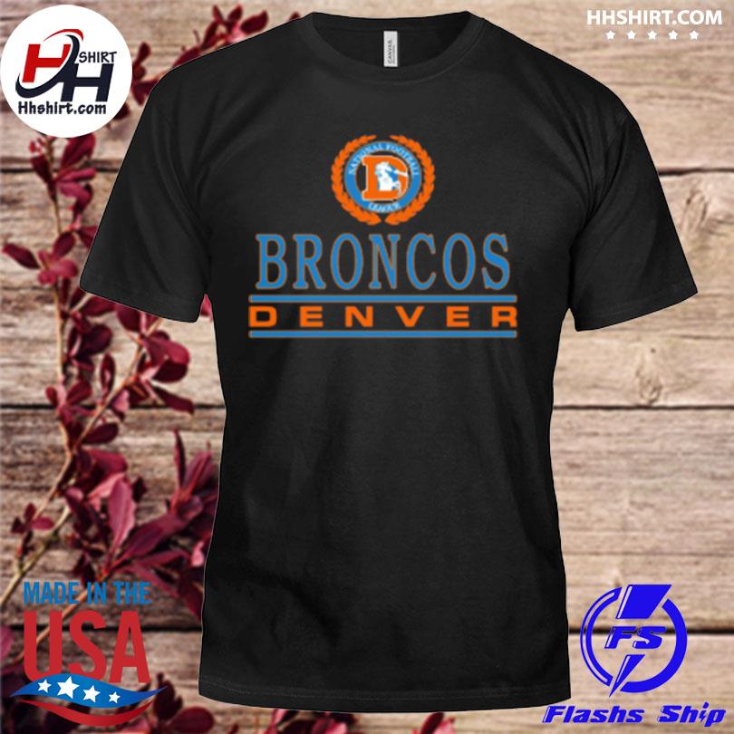 Denver Broncos Mountains T-Shirt from Homage. | Officially Licensed Vintage NFL Apparel from Homage Pro Shop.