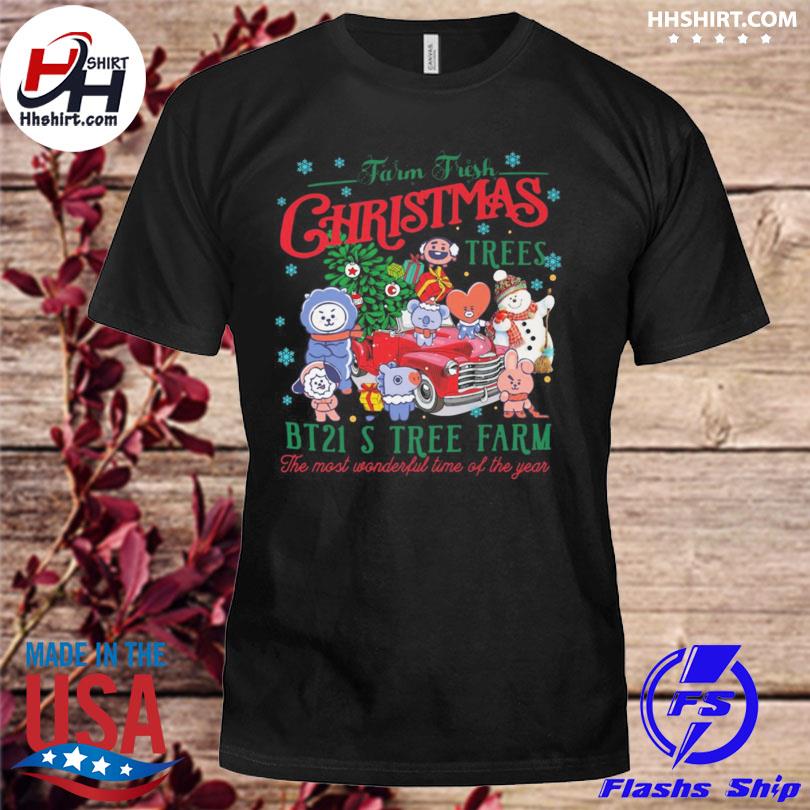Official farm fresh Christmas tree bt21 s tree farm the most wonderful time of the year Christmas sweater