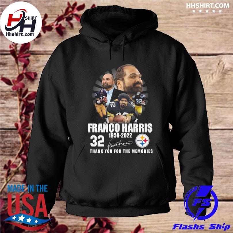 Pittsburgh steelers 32 Franco Harris 1950 2022 thank you for the memories  signature t-shirt, hoodie, sweater, long sleeve and tank top