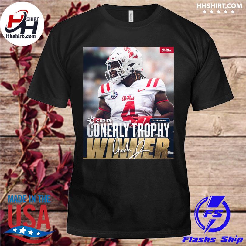 Quinshon Judkins Cspire conerly trophy winner signature shirt