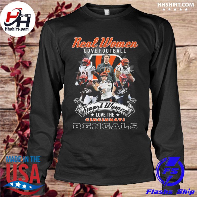 Real Women Love Football Smart Women Cincinnati Bengals T Shirt