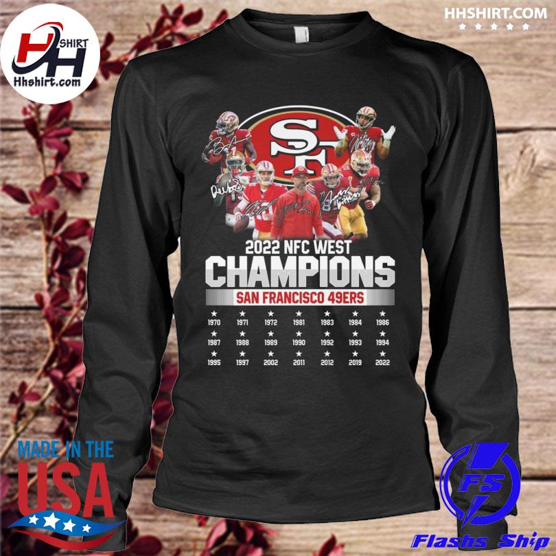 Signatures San Francisco 49ers 2022 NFC west champions shirt