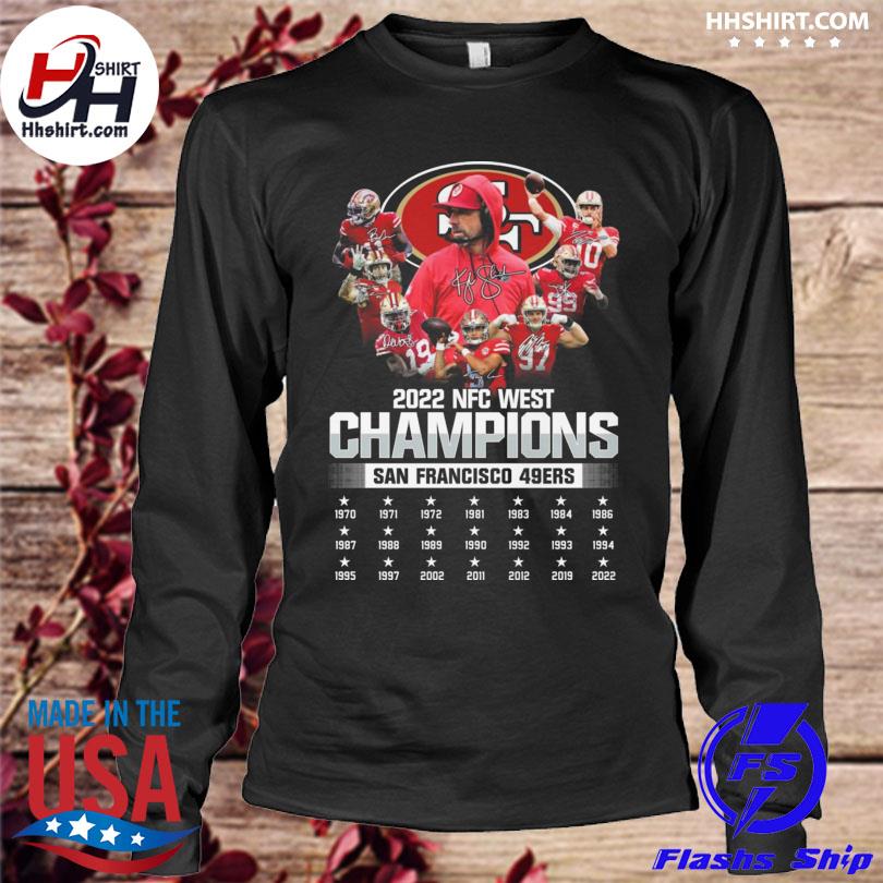 2022 NFC west Champions San Francisco 49ers signatures shirt