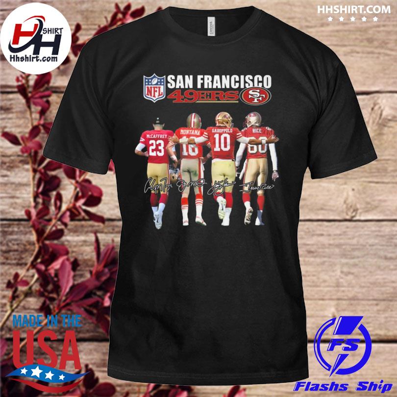 San Francisco 49ers 2023 NFL west champions Mccaffrey Montana signatures  shirt, hoodie, sweater, long sleeve and tank top