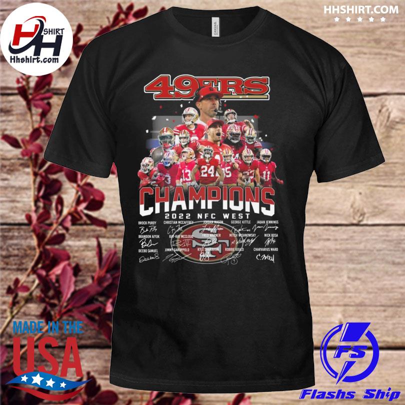 San francisco 49ers champions 2022 nfc west signatures shirt