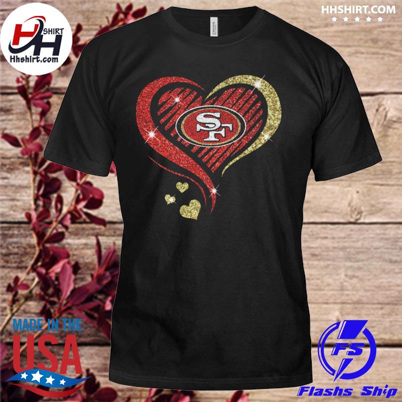 San Francisco 49ers logo heart Diamond shirt, hoodie, sweater