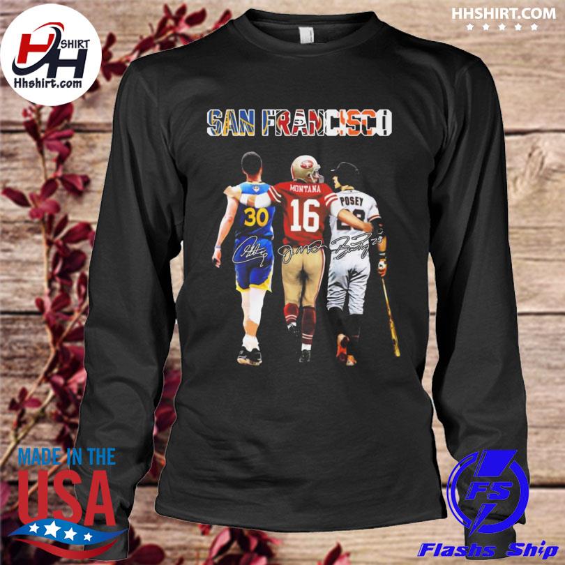 San Francisco Joe Montana And Stephen Curry Greatest Of All Time Signatures  Shirt