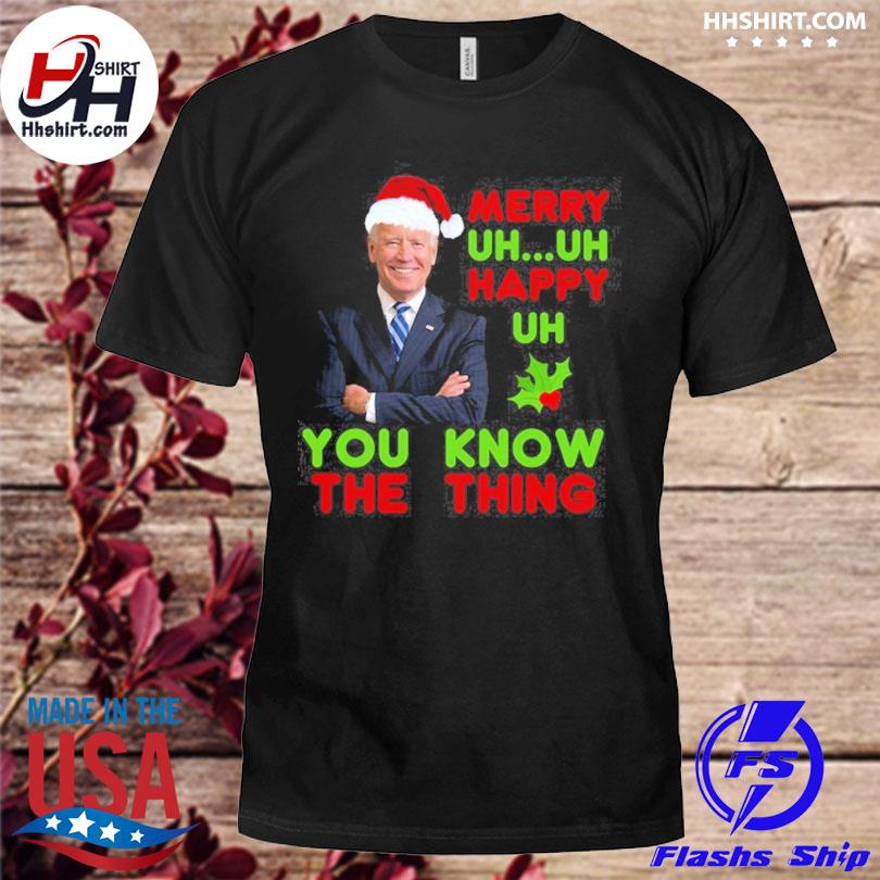 Santa Joe Biden merry uh uh happy uh you know the thing christmas sweater