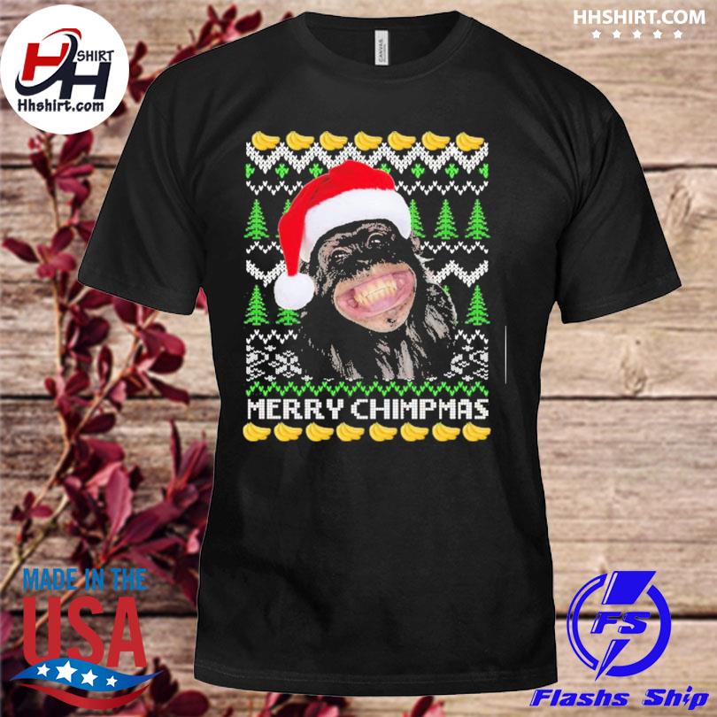 Santa Monkey Merry Chipmas Ugly Christmas Sweater