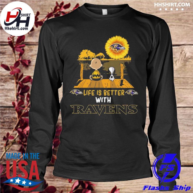 Baltimore Ravens Snoopy and Charlie Brown Peanuts shirt, hoodie, sweater,  long sleeve and tank top