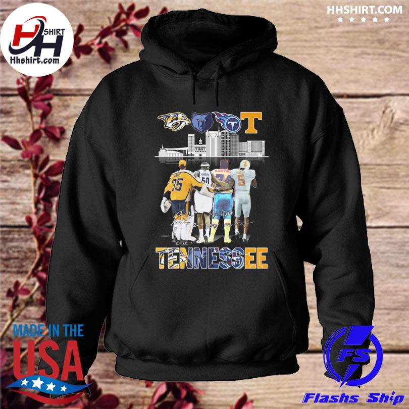 Tennessee city nashville predators memphis grizzlies tennessee titans  tennessee volunteers signature shirt, hoodie, sweater, long sleeve and tank  top