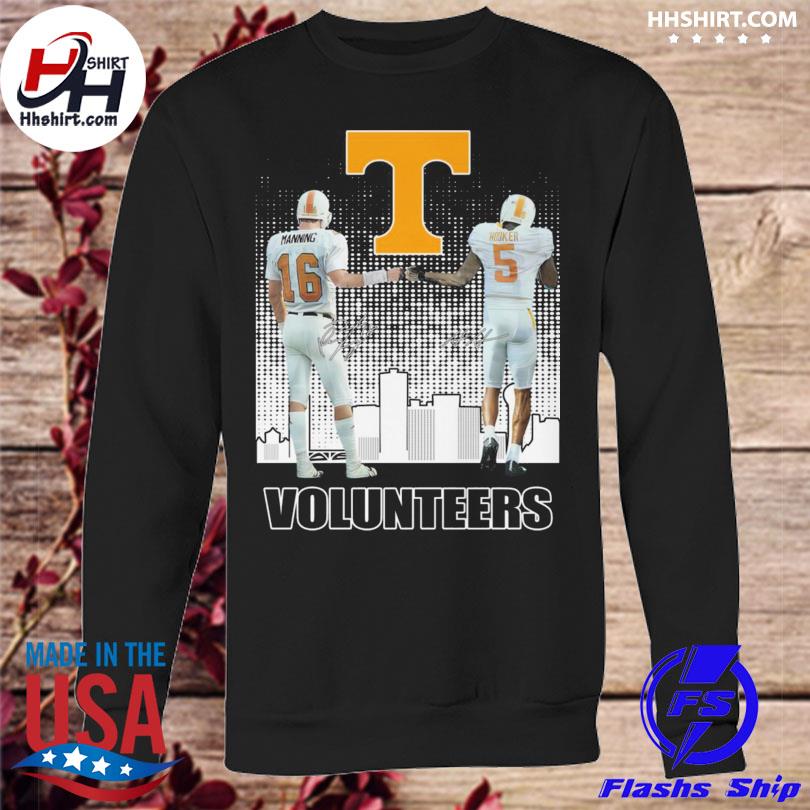 Official Steve McNair and Peyton Manning Tennessee City Champions  signautres shirt - Limotees