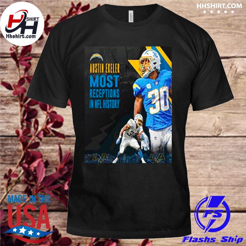 The los angeles chargers austin ekeler pro bowl vote most receptions in nfl history shirt