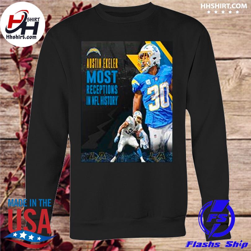 The los angeles chargers austin ekeler pro bowl vote most receptions in nfl  shirt, hoodie, longsleeve tee, sweater