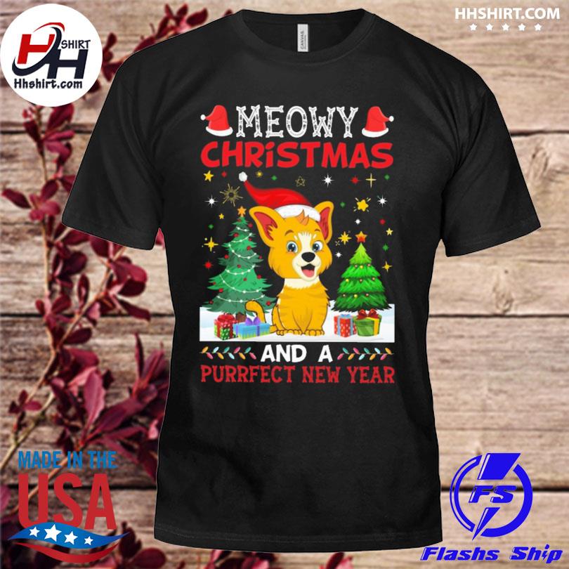 Santa meowy Christmas and a purrfect new year Christmas sweater