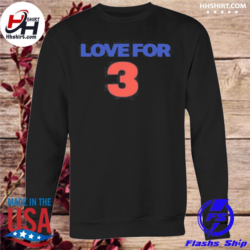 Buffalo bills love for 3 damar hamlin shirt, hoodie, longsleeve