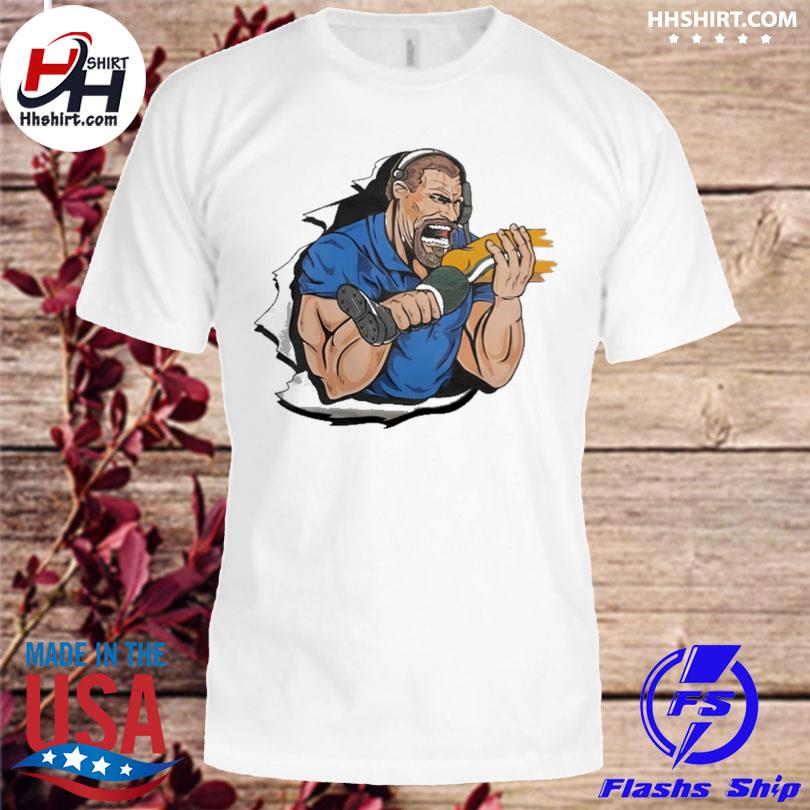 Dan Campbell Biting Kneecaps T-Shirt - KitOmega