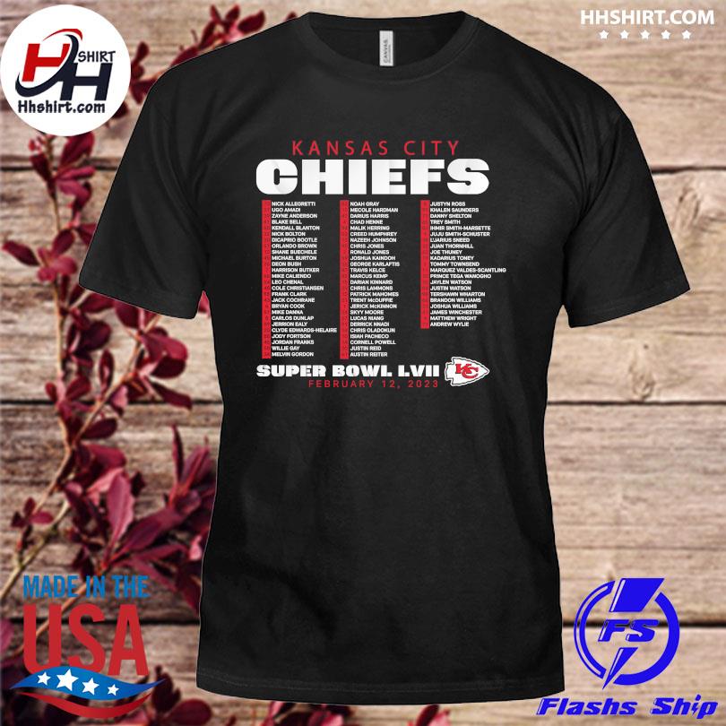 Funny kansas City Chiefs Super Bowl LVII Roster shirt, hoodie