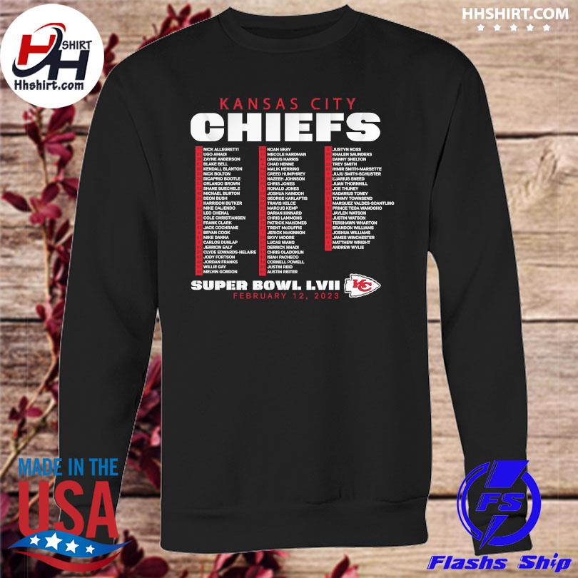 Funny kansas City Chiefs Super Bowl LVII Roster shirt, hoodie, sweater,  long sleeve and tank top