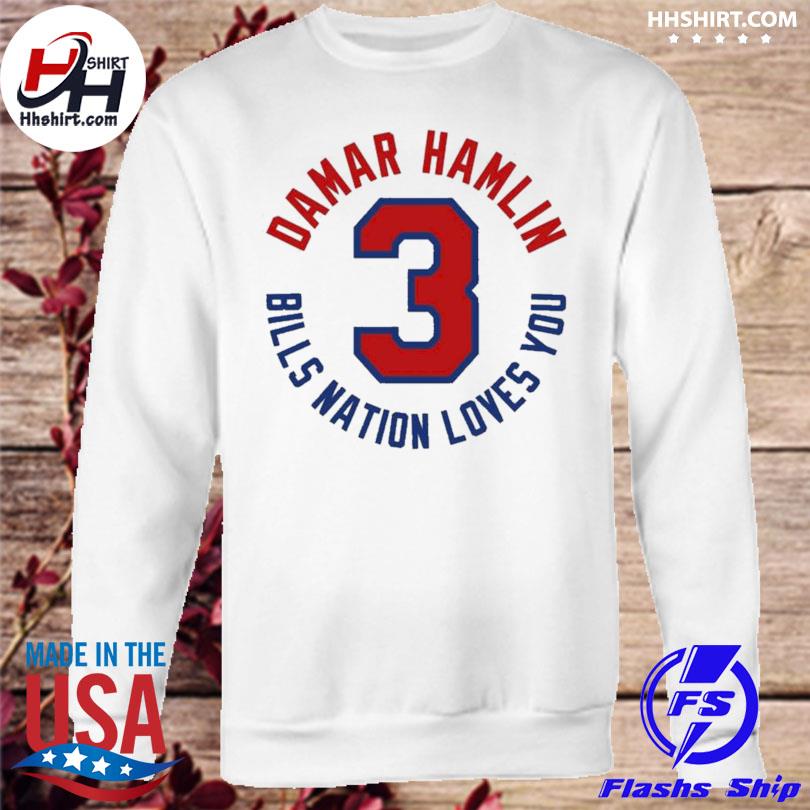 Love For Damar 3 Shirt, Damar Hamlin Shirt,Damar Hamlin 3 Sweatshirt -  Bring Your Ideas, Thoughts And Imaginations Into Reality Today