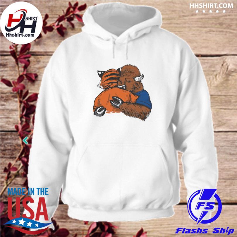 Cincinnati Bengals hug Buffalo Bills Mascot shirt, hoodie, sweater