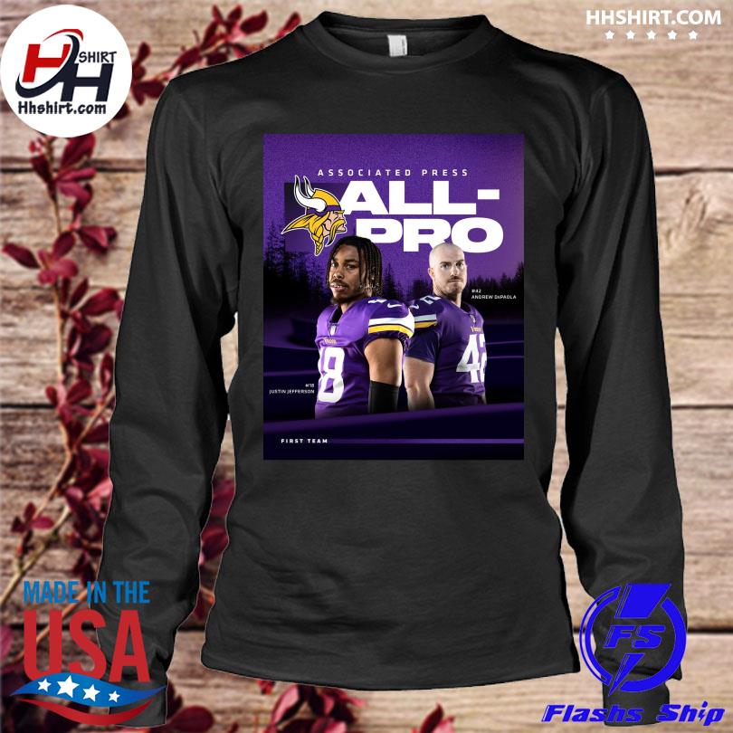 Minnesota vikings justin Jefferson andrew depaola associated press all pro  shirt, hoodie, sweater, long sleeve and tank top