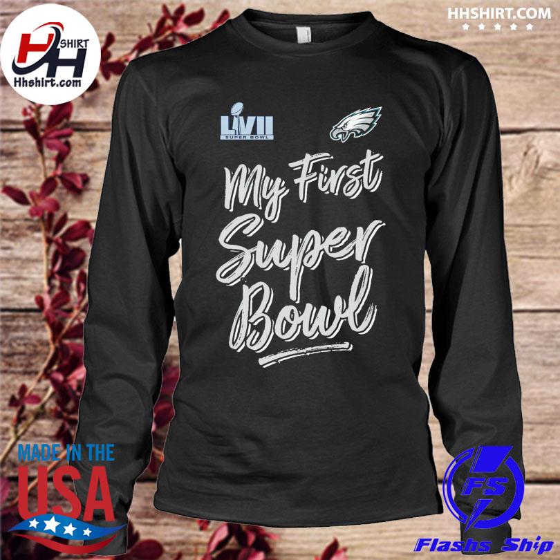 Newborn philadelphia eagles black super bowl lvii my first super bowl shirt,  hoodie, longsleeve tee, sweater