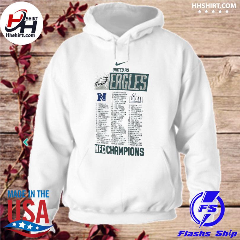 Philadelphia eagles nike 2022 nfc champions roster s hoodie