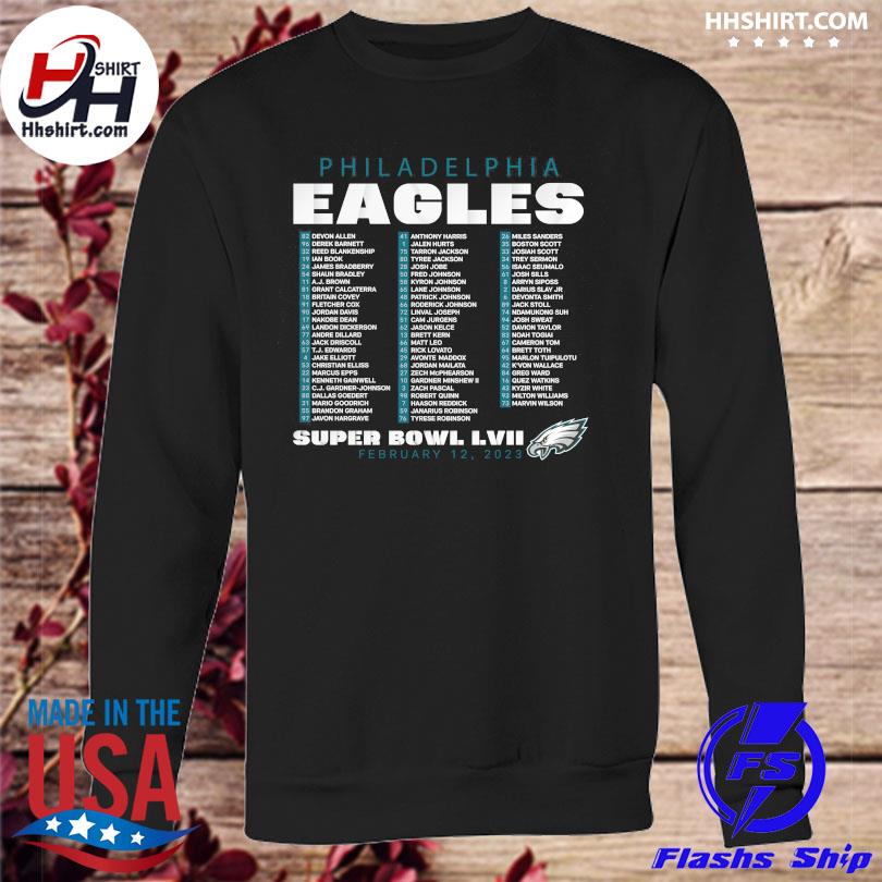 Philadelphia Eagles 2023 Super Bowl LVII Varsity Roster T-Shirt, hoodie,  sweater, long sleeve and tank top