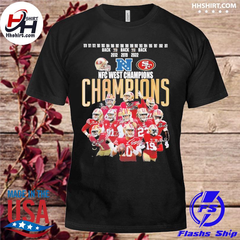 San Francisco 49ers 2022 NFC West Champions 1970 2022 Signatures Shirt,  hoodie, sweater, long sleeve and tank top