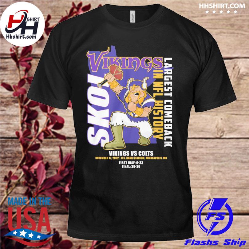 Skol minnesota vikings largest comeback in nfl history 2023 shirt, hoodie,  longsleeve tee, sweater