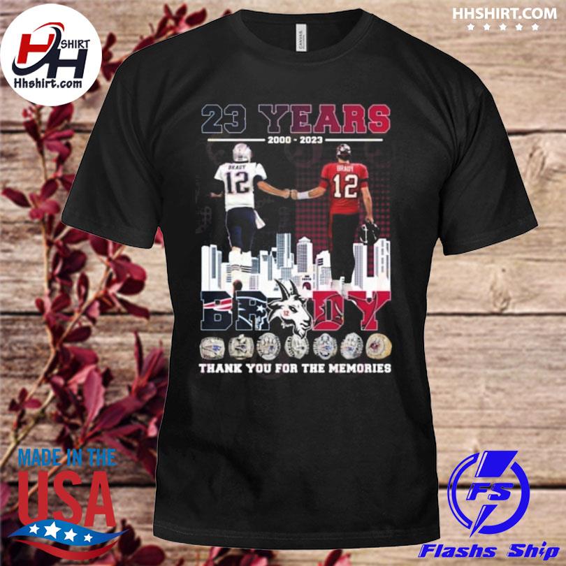 23 years of 2000 2023 tom brady thank you for the memories shirt