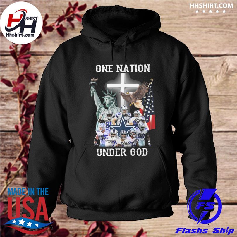 Dallas Cowboys one nation under god signatures American flag 2023 shirt,  hoodie, sweater, long sleeve and tank top