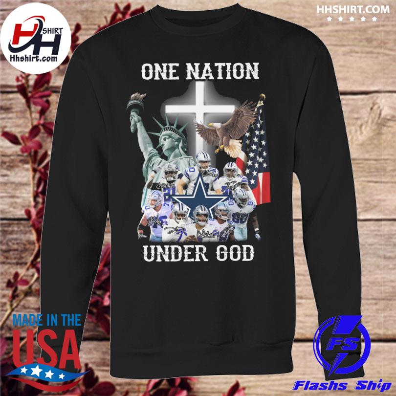 Dallas Cowboys one nation under god signatures American flag 2023 shirt,  hoodie, longsleeve tee, sweater