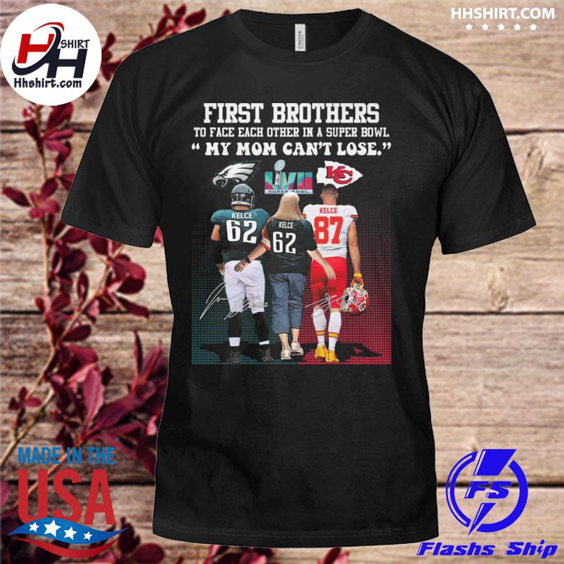 Kansas City Chiefs vs Philadelphia Eagles first brothers to face each other  in a super bowl signatures shirt, hoodie, sweater, long sleeve and tank top