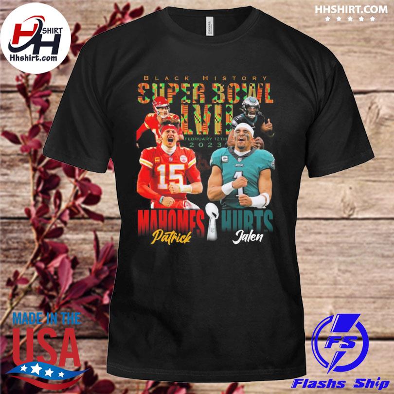 Funny Black history super bowl Lvii Mahomes Patrick and Hurts Jalen shirt,  hoodie, sweater, long sleeve and tank top