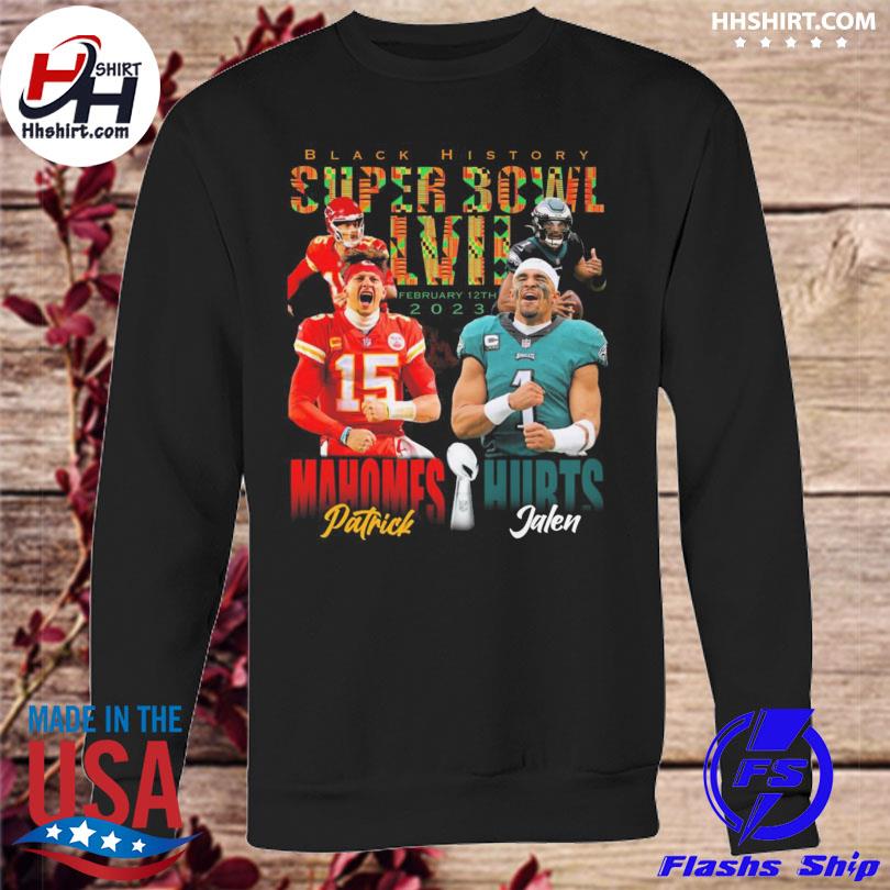 Funny Black history super bowl Lvii Mahomes Patrick and Hurts Jalen shirt,  hoodie, sweater, long sleeve and tank top