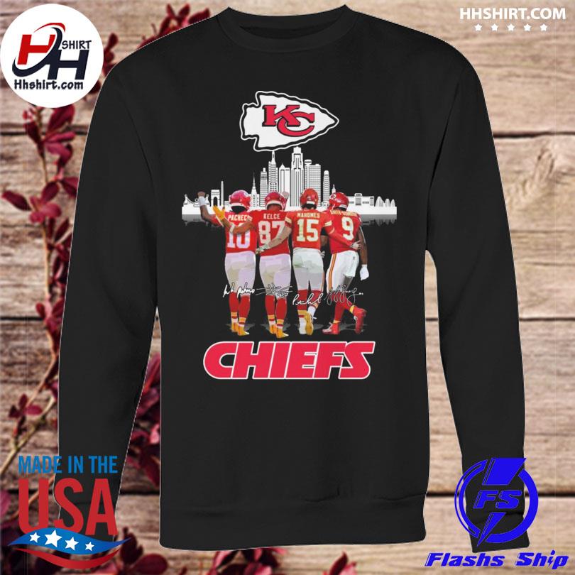 Funny kansas city chiefs super bowl champions Isiah Pacheco Travis Kelce  Patrick Mahomes II Alexander Smith signatures 2023 shirt, hoodie, sweater,  long sleeve and tank top