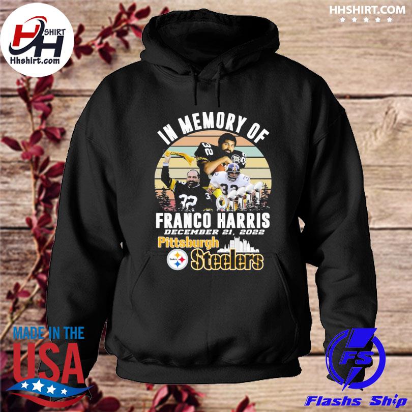 In memory of Franco Harris Pittsburgh Steelers vintage shirt, hoodie,  sweater, long sleeve and tank top