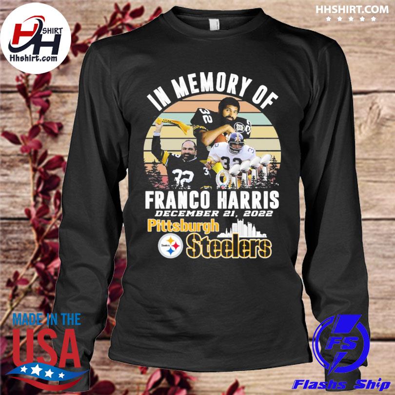 In memory of Franco Harris Pittsburgh Steelers vintage shirt, hoodie,  sweater, long sleeve and tank top