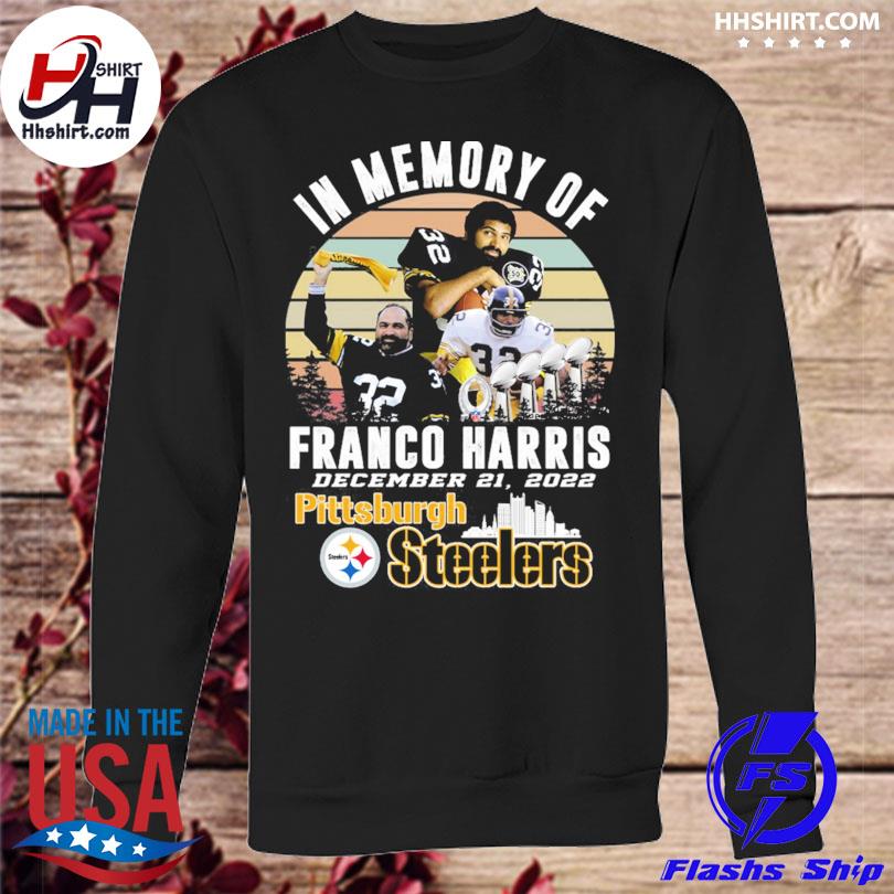 In memory of Franco Harris Pittsburgh Steelers vintage shirt, hoodie,  sweater, long sleeve and tank top