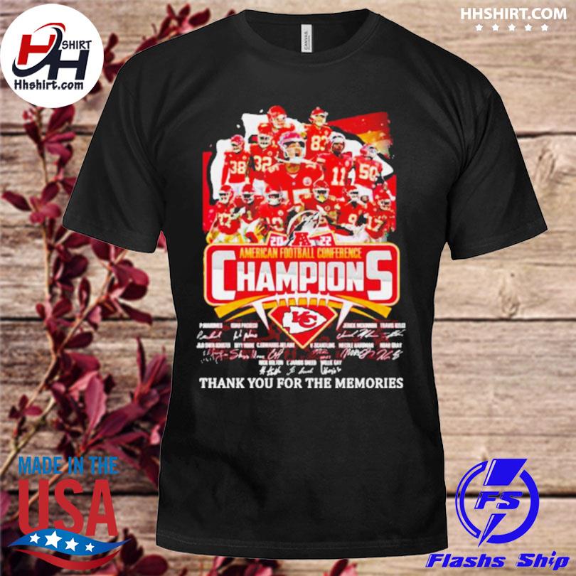 Kansas City Chiefs 2022 AFC Champions thank you for the memories signatures  Shirt, hoodie, longsleeve tee, sweater