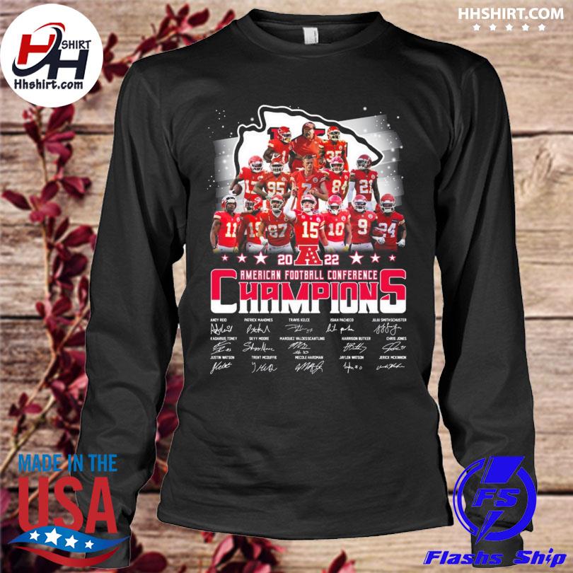 Official kansas City Chiefs American Football Conference Champions 2022  signatures shirt, hoodie, sweater, long sleeve and tank top