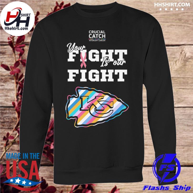 Kansas city Chiefs crucial catch intercept cancer your fight fight shirt,  hoodie, sweater, long sleeve and tank top