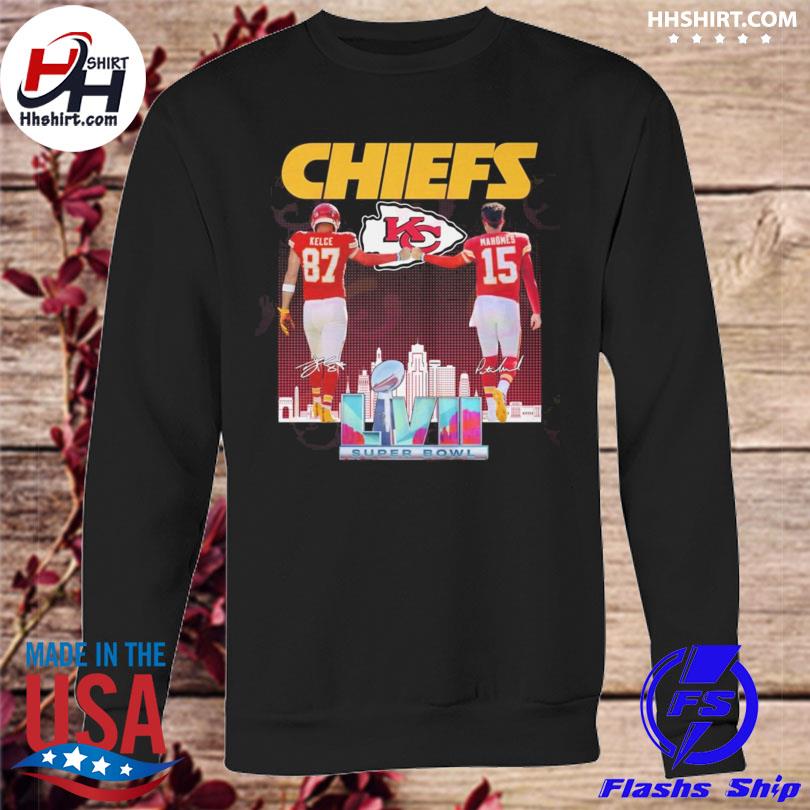 Kansas City Chiefs Super Bowl Wins Shirt Kelce 87 Mahomes 15 Chiefs Logo  Sweatshirt - Best Seller Shirts Design In Usa