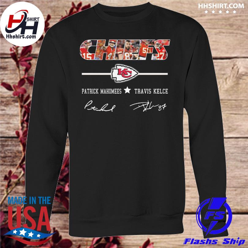 Kansas City Chiefs Patrick Mahomes And Travis Kelce Signatures Black T-Shirt