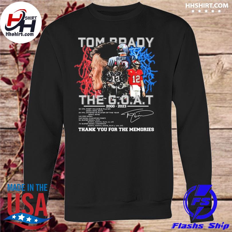 Tom Brady Shirt, Patriot And Buccaneers 2000-2022 Signature Thank You For  The Memories T Shirt, Tom Brady Shirt, Tom Brady Thank You GOAT Shirt