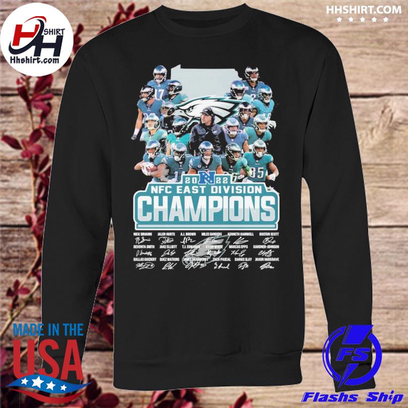 Official 2022 NFC East DIvision Champions Philadelphia Eagles team player  signatures shirt, hoodie, sweater, long sleeve and tank top