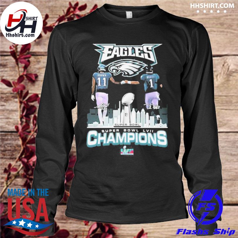 Philadelphia eagles super bowl champions brown and hurt signatures 2023  shirt, hoodie, sweater, long sleeve and tank top